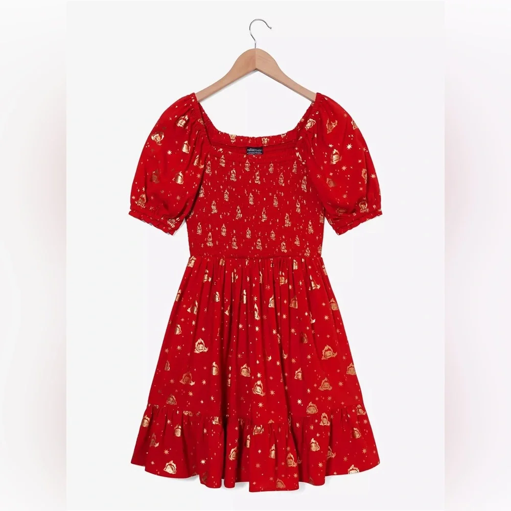 Studio Ghibli® Howl's Moving Castle Calcifer Starry Allover Print Smock Dress - Picture 3 of 4